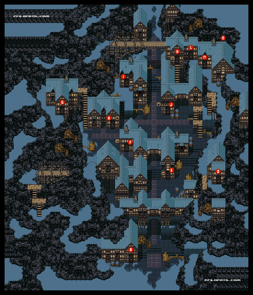 炭鉱都市ナルシェ マップ画像：ファイナルファンタジー6 攻略