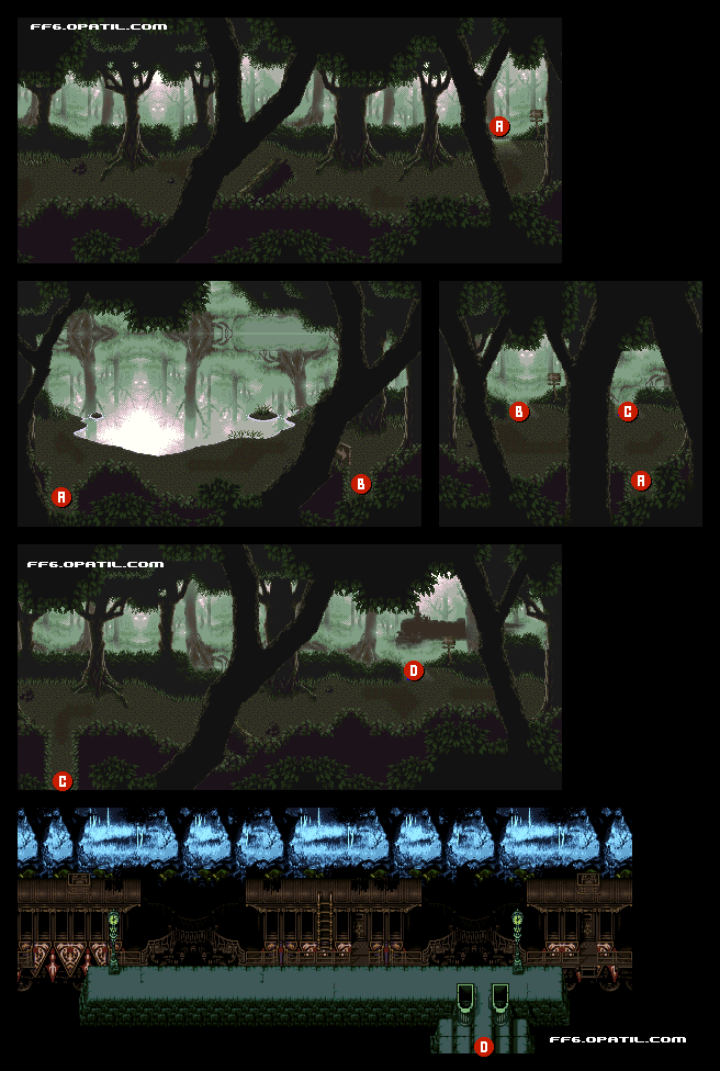 迷いの森 マップ画像：ファイナルファンタジー6 攻略
