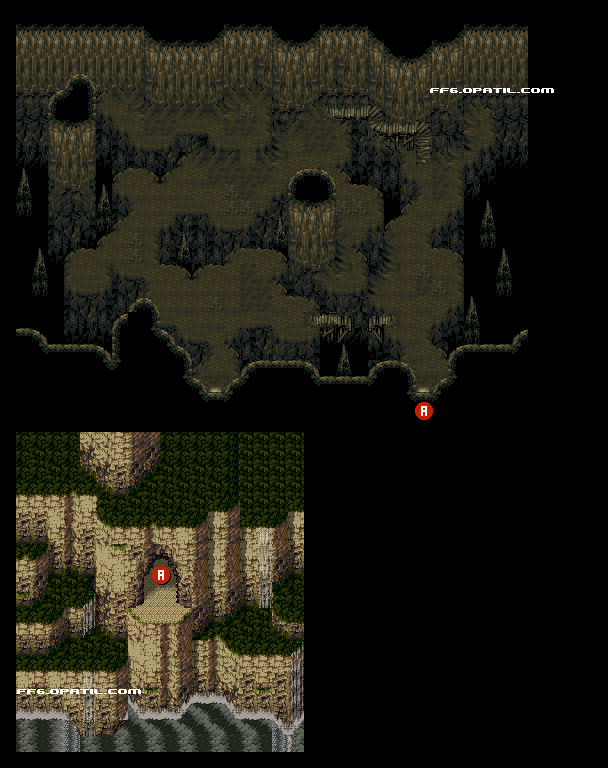 三日月山の洞窟 マップ画像：ファイナルファンタジー6 攻略