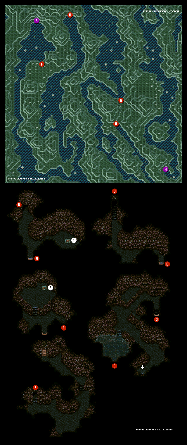 蛇の道 マップ画像：ファイナルファンタジー6 攻略