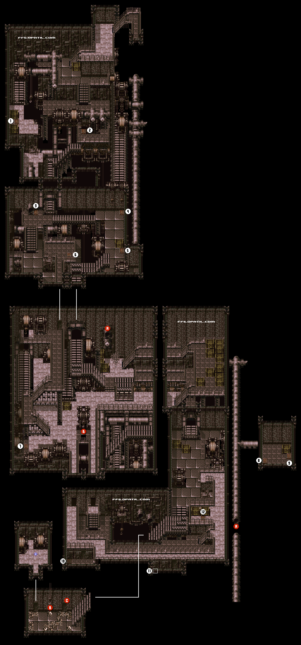 魔導工場 マップ画像：ファイナルファンタジー6 攻略