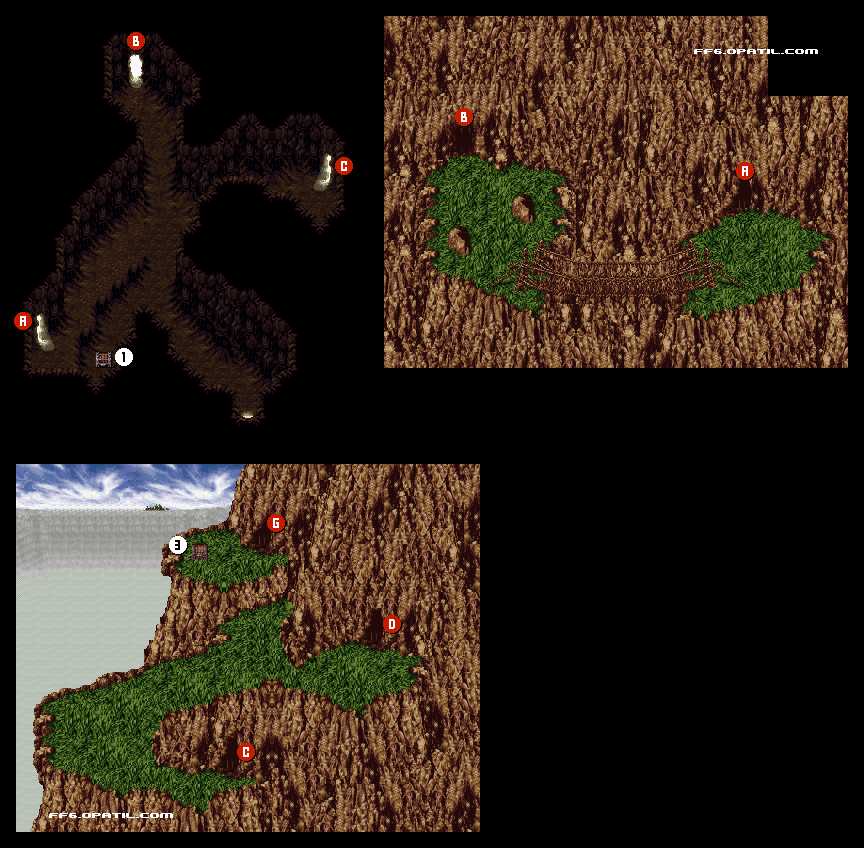 幻獣の洞窟 マップ画像：ファイナルファンタジー6 攻略