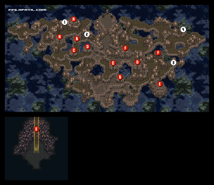 魔大陸 マップ画像：ファイナルファンタジー6 攻略