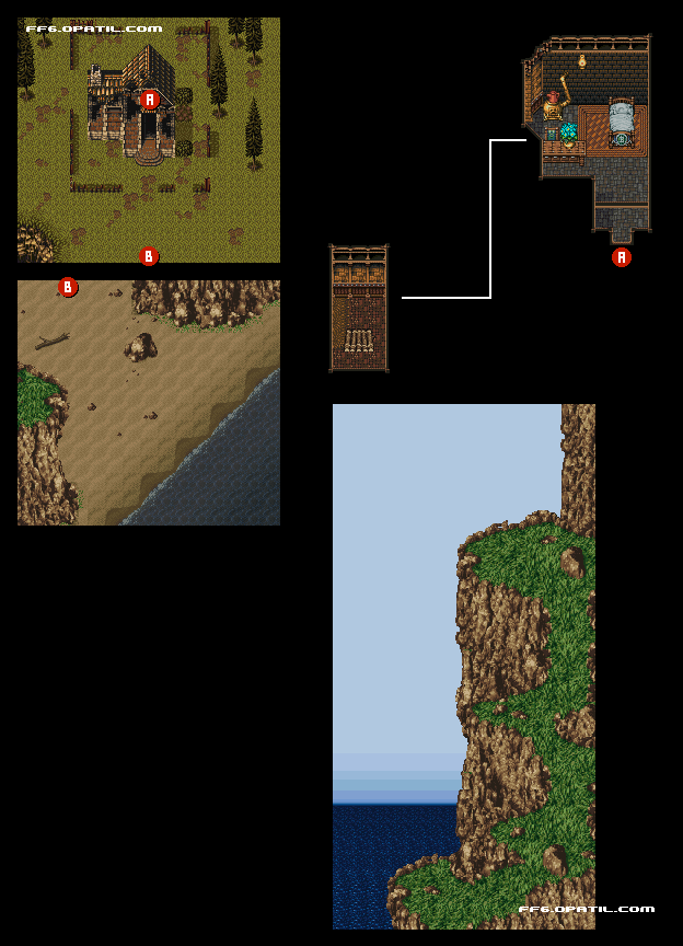 孤島の家 マップ画像：ファイナルファンタジー6 攻略