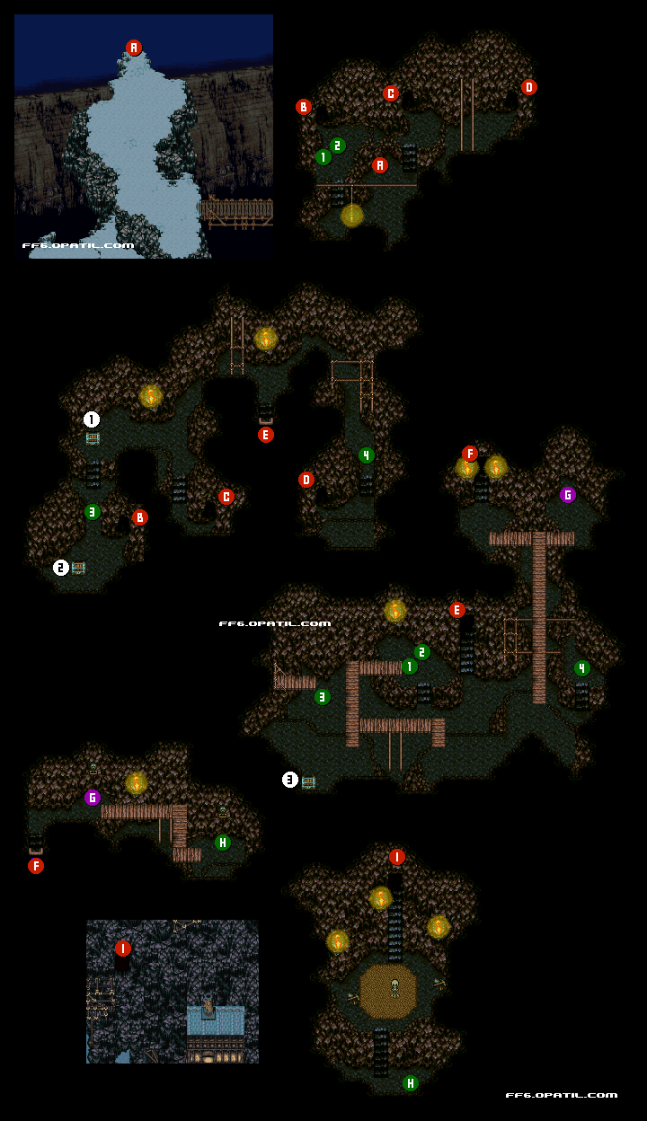 雪男の洞窟 マップ画像：ファイナルファンタジー6 攻略