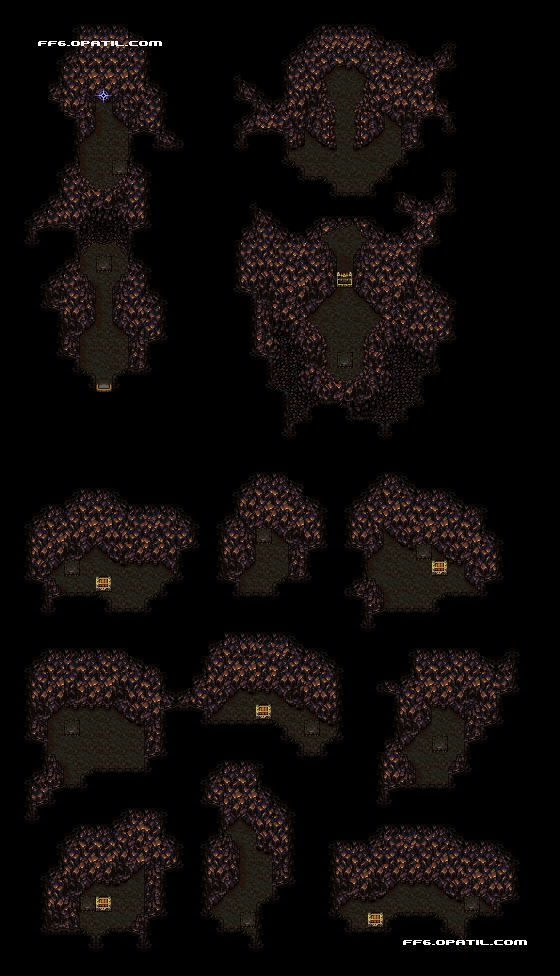 エボシ岩の洞窟 マップ画像：ファイナルファンタジー6 攻略
