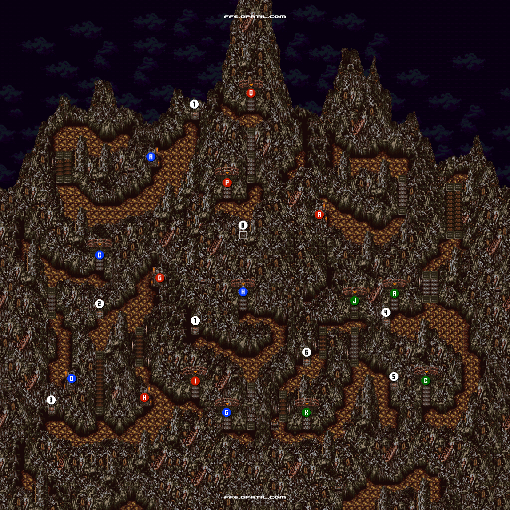 瓦礫の塔 マップ画像：ファイナルファンタジー6 攻略