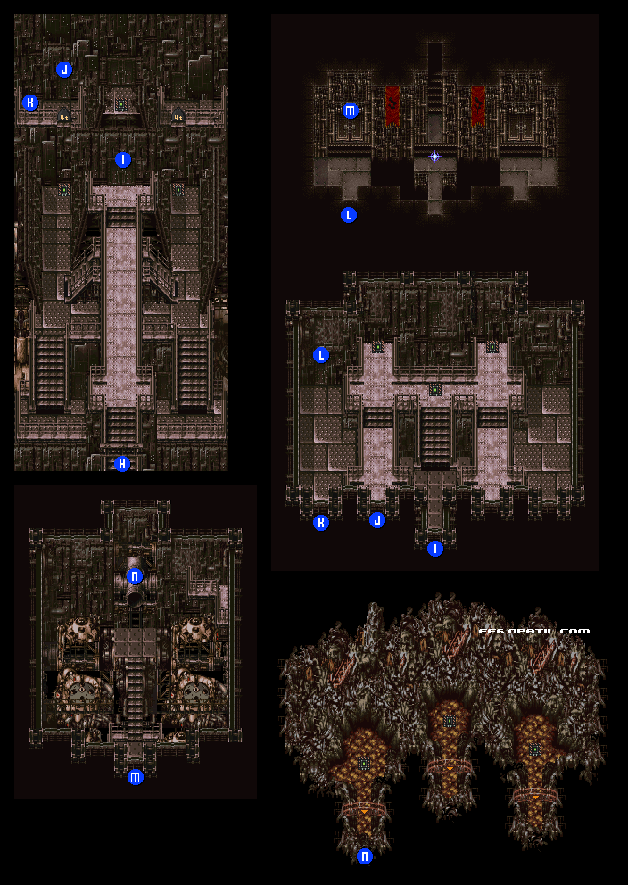 瓦礫の塔・左側ルート3 マップ画像：ファイナルファンタジー6 攻略