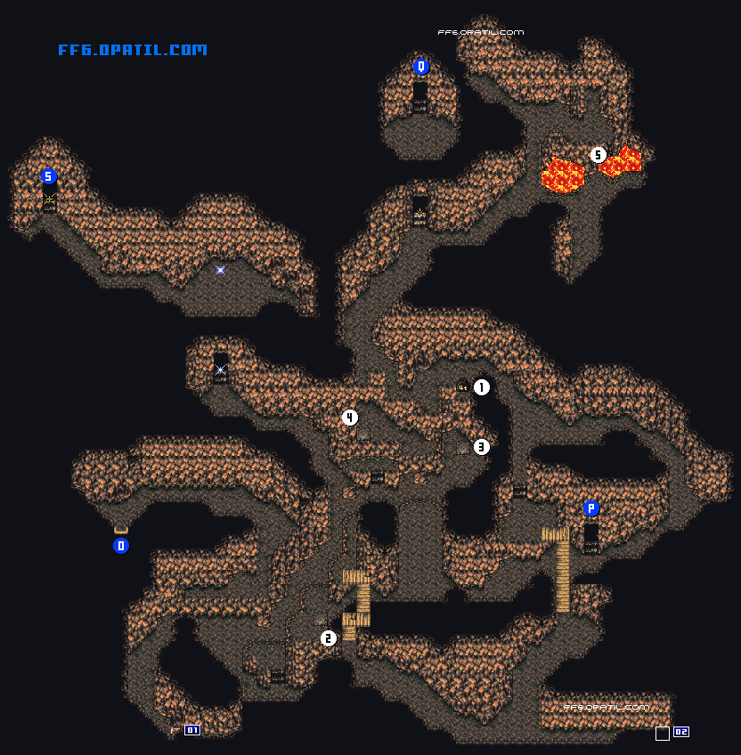 心眼の迷宮（竜の巣） マップ画像：ファイナルファンタジー6 攻略
